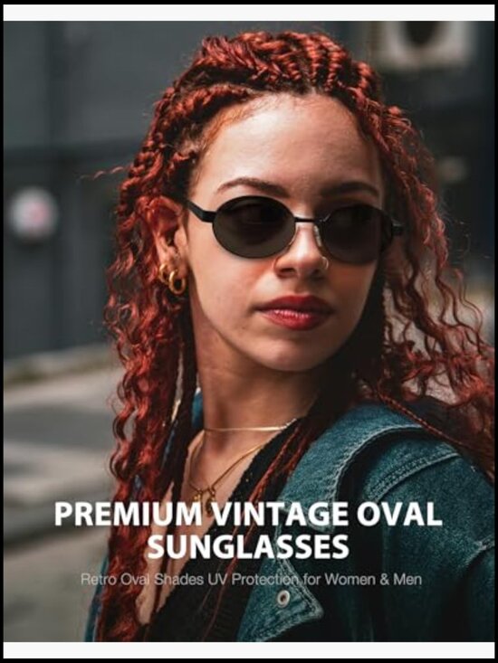 Retro Oval Sunglasses with Metal Frame UV400 Protection Unisex main image 7